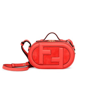 FENDI MINI CAMERA CASE LEATHER RED 8BS058AHSBF0C3Q (21*12.5*7cm)